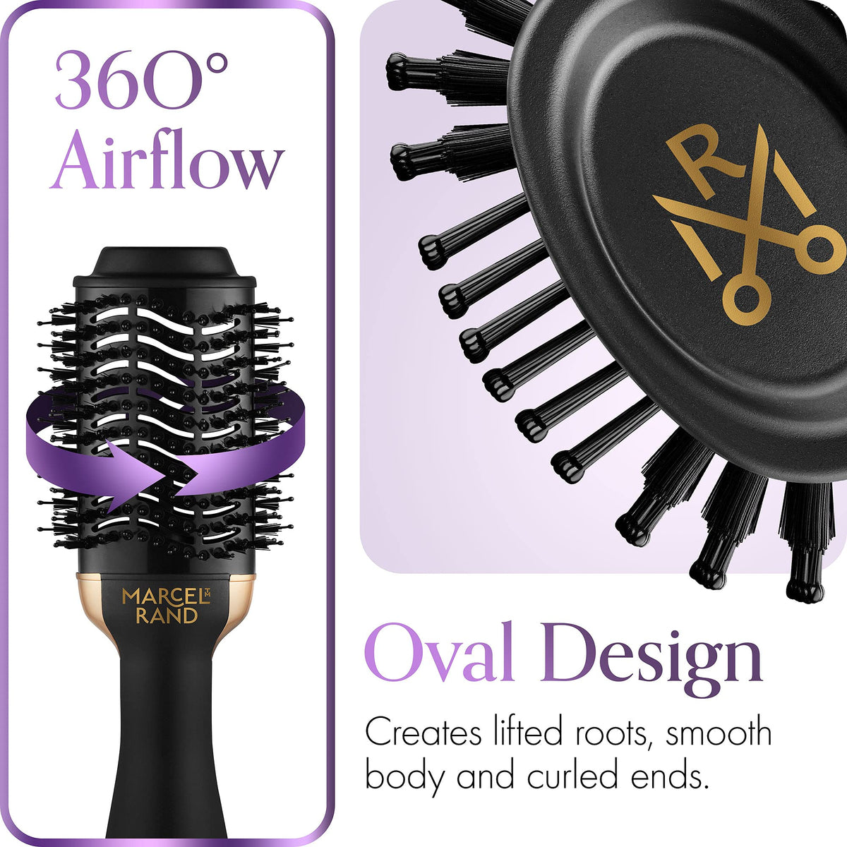 MARCEL RAND nylon pin and tufted bristles detangle with gentle control