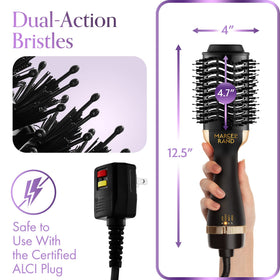 MARCEL RAND oval brush in black and gold finish for premium styling