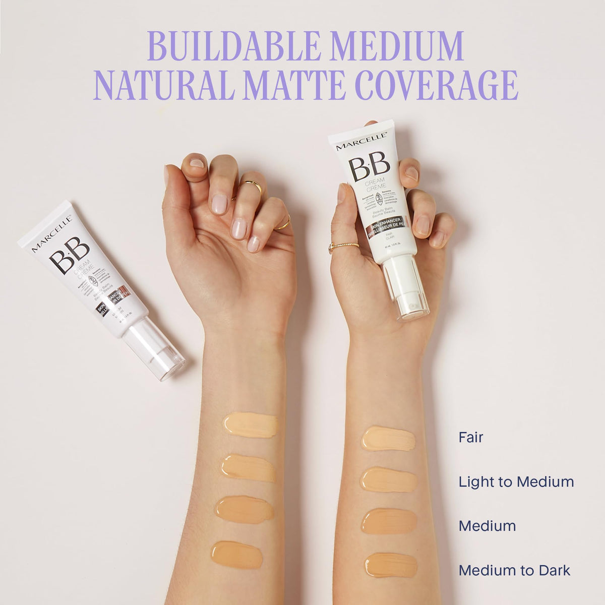 Marcelle BB Cream Beauty Balm being spread for even application on skin.