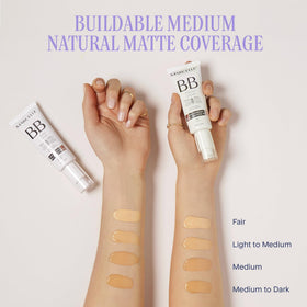 Marcelle BB Cream Beauty Balm being spread for even application on skin.