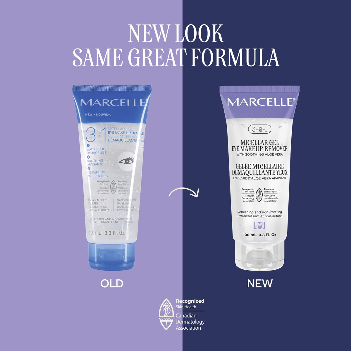 Marcelle cotton pad application demonstrating easy makeup removal without rubbing.