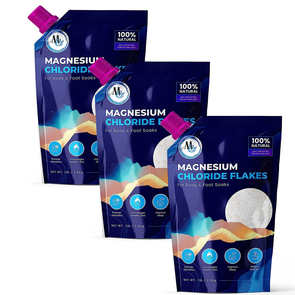 Marco Esra Dead Sea magnesium flakes packaging for premium relaxation.