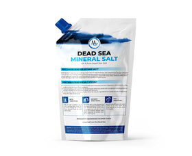 MARCO ESRA Dead Sea salts pouring to create a fragrant, mineral-rich bath.