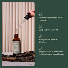 MAREAL bottle shown as part of a daily hair care routine setup.