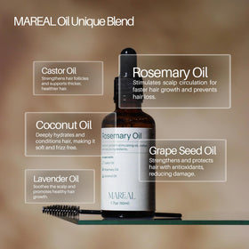 MAREAL oil applied to scalp for hydration and nourishment.