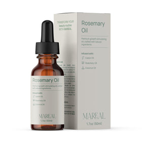 MAREAL Pure Rosemary Oil bottle for premium scalp care and hair nourishment.