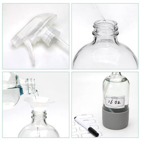 Maredash 16oz glass bottle with wide mouth for quick refills.