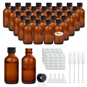 Maredash 2 oz amber glass bottle with cap for essential oils and extracts.