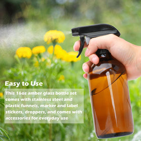 Maredash amber glass bottle used for essential oil blends and aromatherapy.