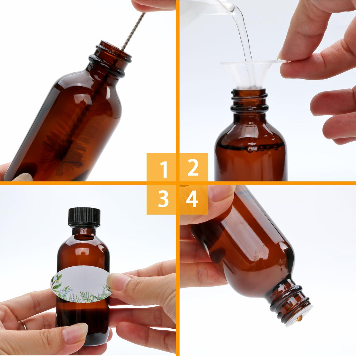 Maredash kit includes funnels brushes labels and a pen for labeling.