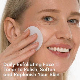 MAREE Glycolic Toner bottle pour demonstrates easy, even exfoliation in use.