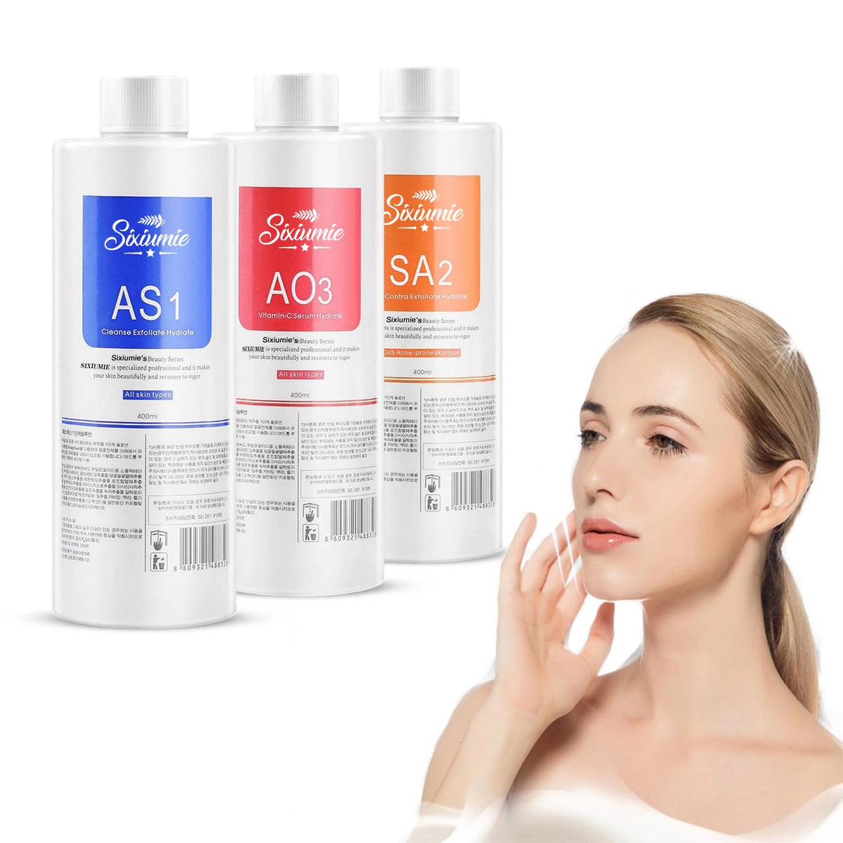 Marfort AS1 bottle ready for all skin types in a salon facial
