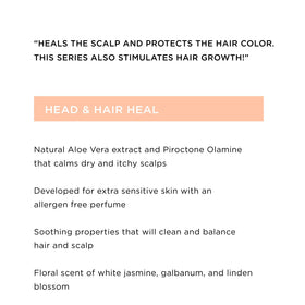 Maria Nila Head & Hair Heal aloe vera extract visual emphasizing soothing scalp care.