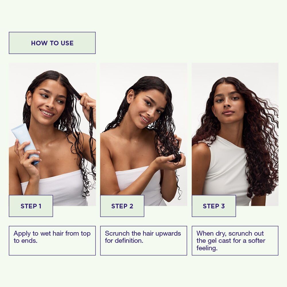 Maria Nila Coils & Curls gel before and after styling with defined waves