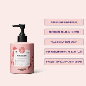 Pigment swatches from Maria Nila Color Refresh show possible red shades