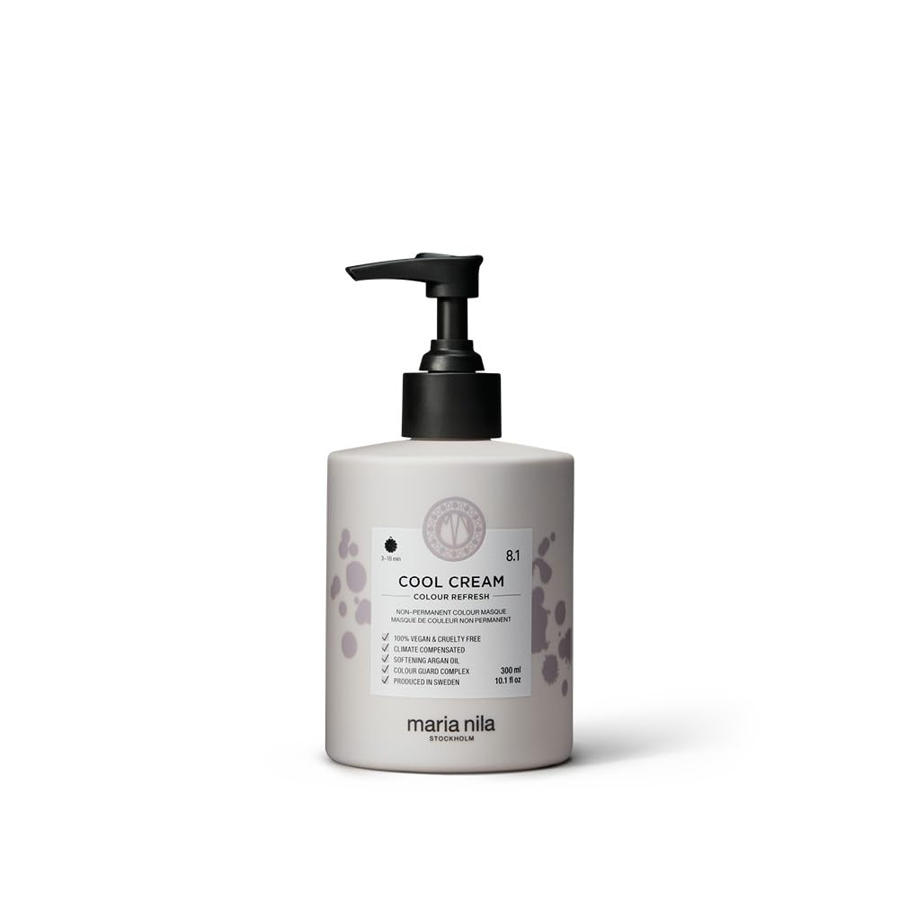 Maria Nila Color Refresh Cool Cream bottle displaying beige, cool blonde tones for refreshed color.