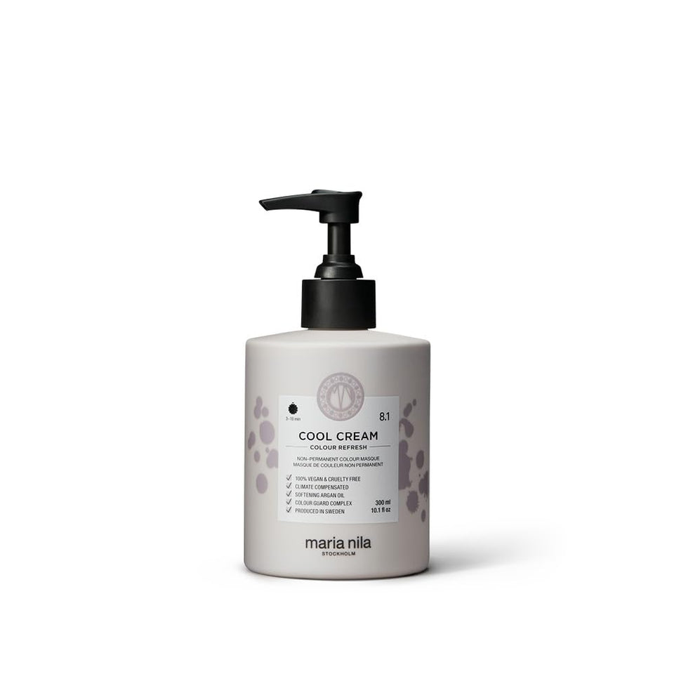 Maria Nila Color Refresh Cool Cream bottle displaying beige, cool blonde tones for refreshed color.