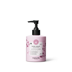 Maria Nila Color Refresh Vivid Violet bottle showing purple pigment for color refresh and conditioning