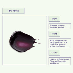 Hair swatch demonstrates vibrant purple tone from Color Refresh for mid-to-dark hair