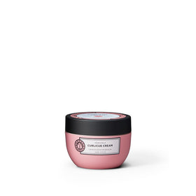 Maria Nila Curlicue Cream bottle showing defined curls for lightweight hold