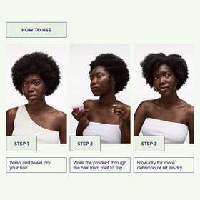 Defining curls with Curlicue Cream provides enhanced bounce and shape