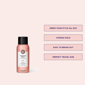 Maria Nila Finishing Spray after-drying application demonstrates light hold