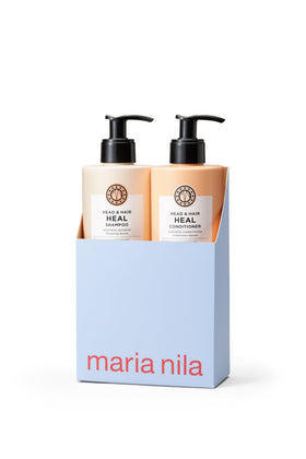 Maria Nila Head & Hair Heal conditioner bottle highlighting hydration for itchy scalp support.