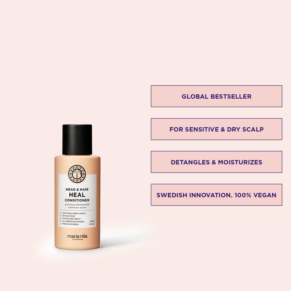 Maria Nila Head & Hair Heal bottle shows peptides for healthier follicles