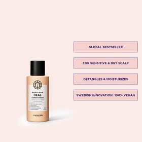 Maria Nila Head & Hair Heal bottle shows peptides for healthier follicles