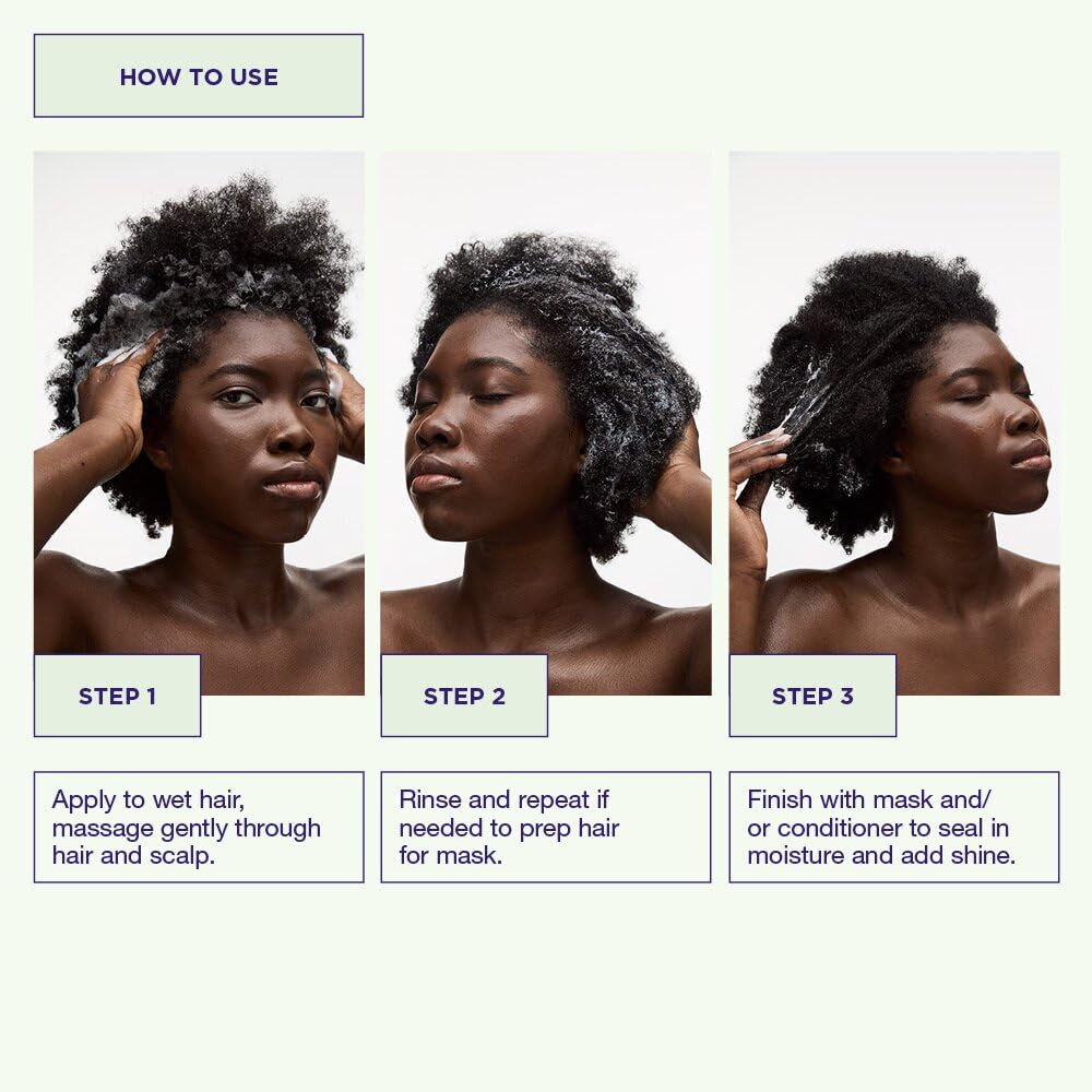 Maria Nila Luminous Colour Shampoo being applied to hair for gentle cleansing