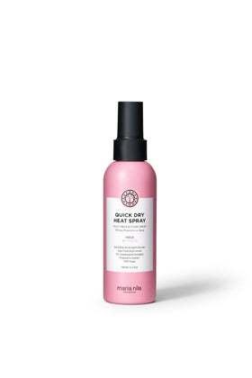 Maria Nila Quick Dry Heat Spray bottle speeding up drying and protecting hair.