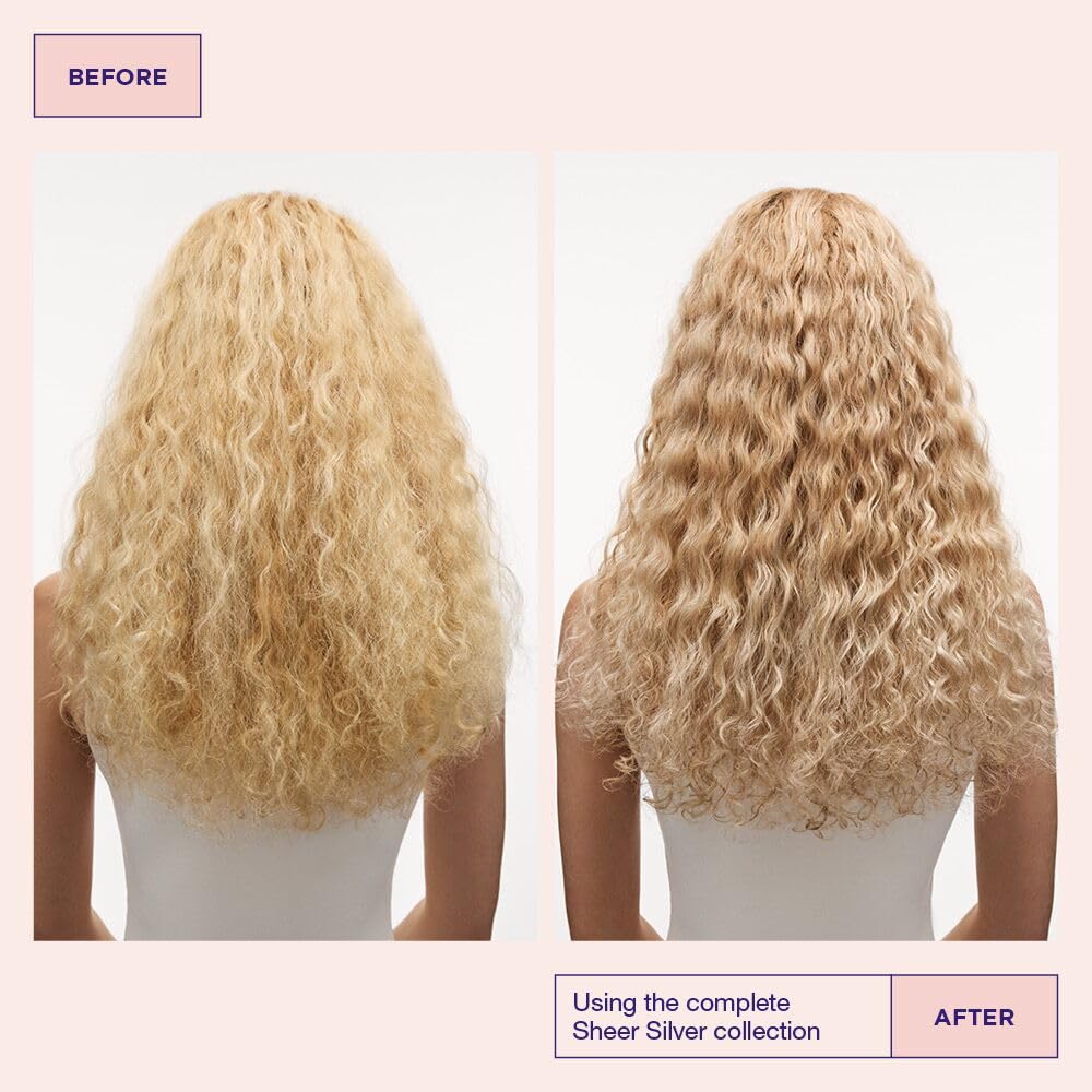 Graphic showing violet pigment neutralizing warm tones in blonde hair with Maria Nila