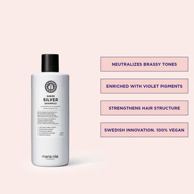 Maria Nila Sheer Silver lather closeup highlights velvety foam and cleansing action.