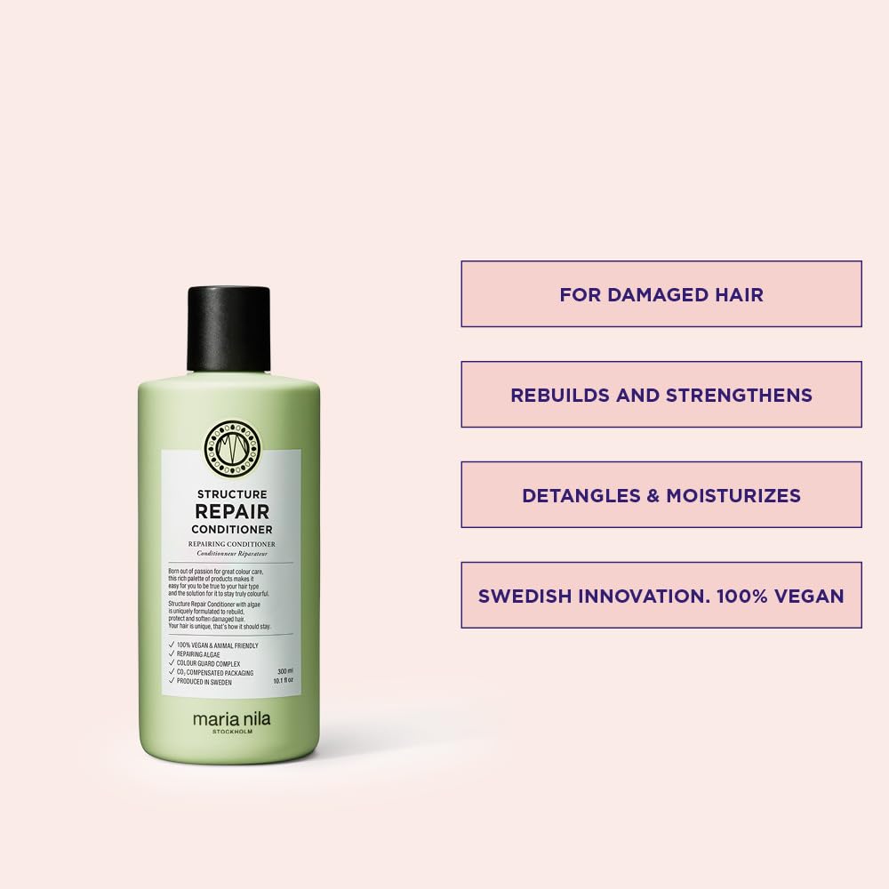 Maria Nila Structure Repair with algae extract for stronger, more moisturized hair.