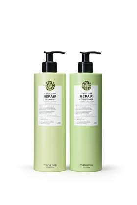 Maria Nila Structure Repair Shampoo 500ml bottle offers gentle cleansing for damaged hair and helps retain moisture