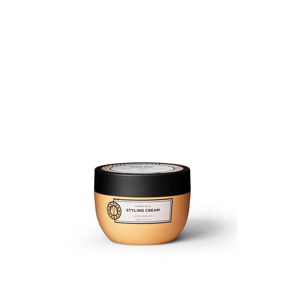 Maria Nila Styling Cream bottle, compact 3.4 oz, ideal for easy styling.