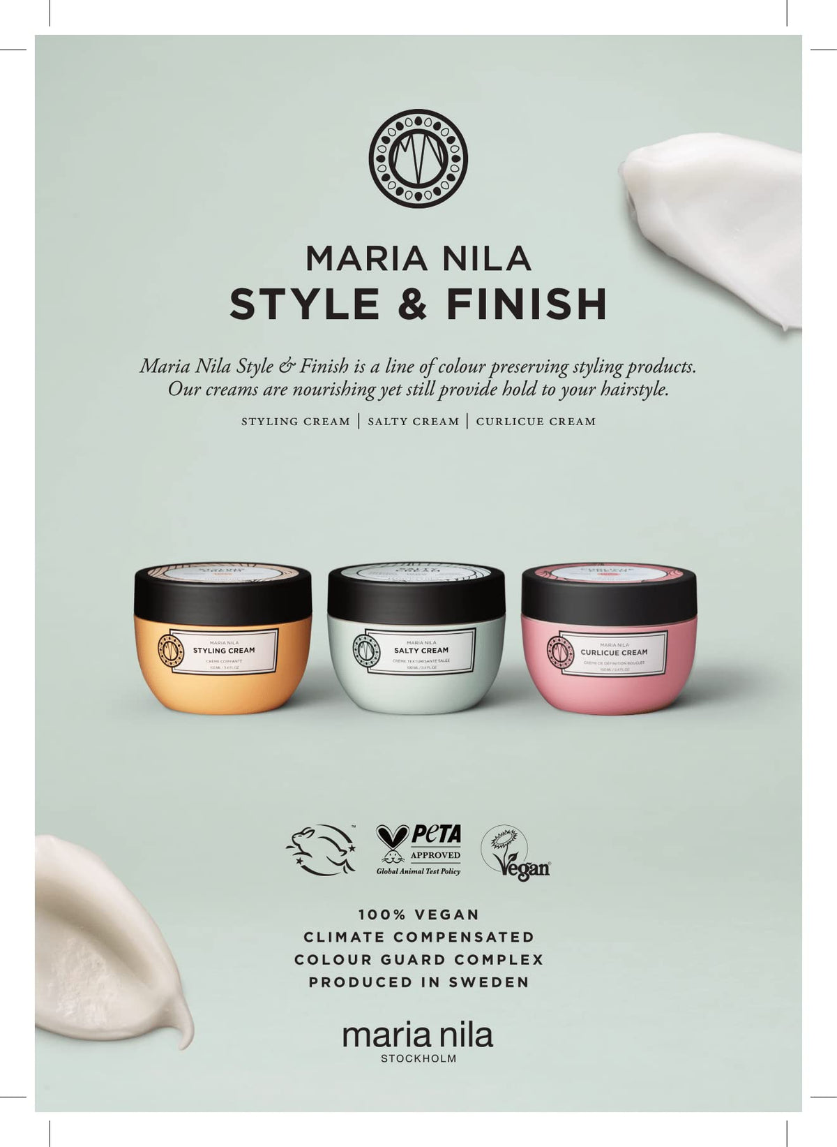 Defined curls with natural sheen from Maria Nila Styling Cream.