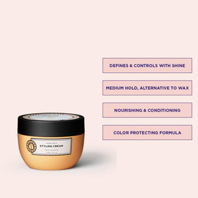 Hair close-up shows improved texture after applying Maria Nila Styling Cream.