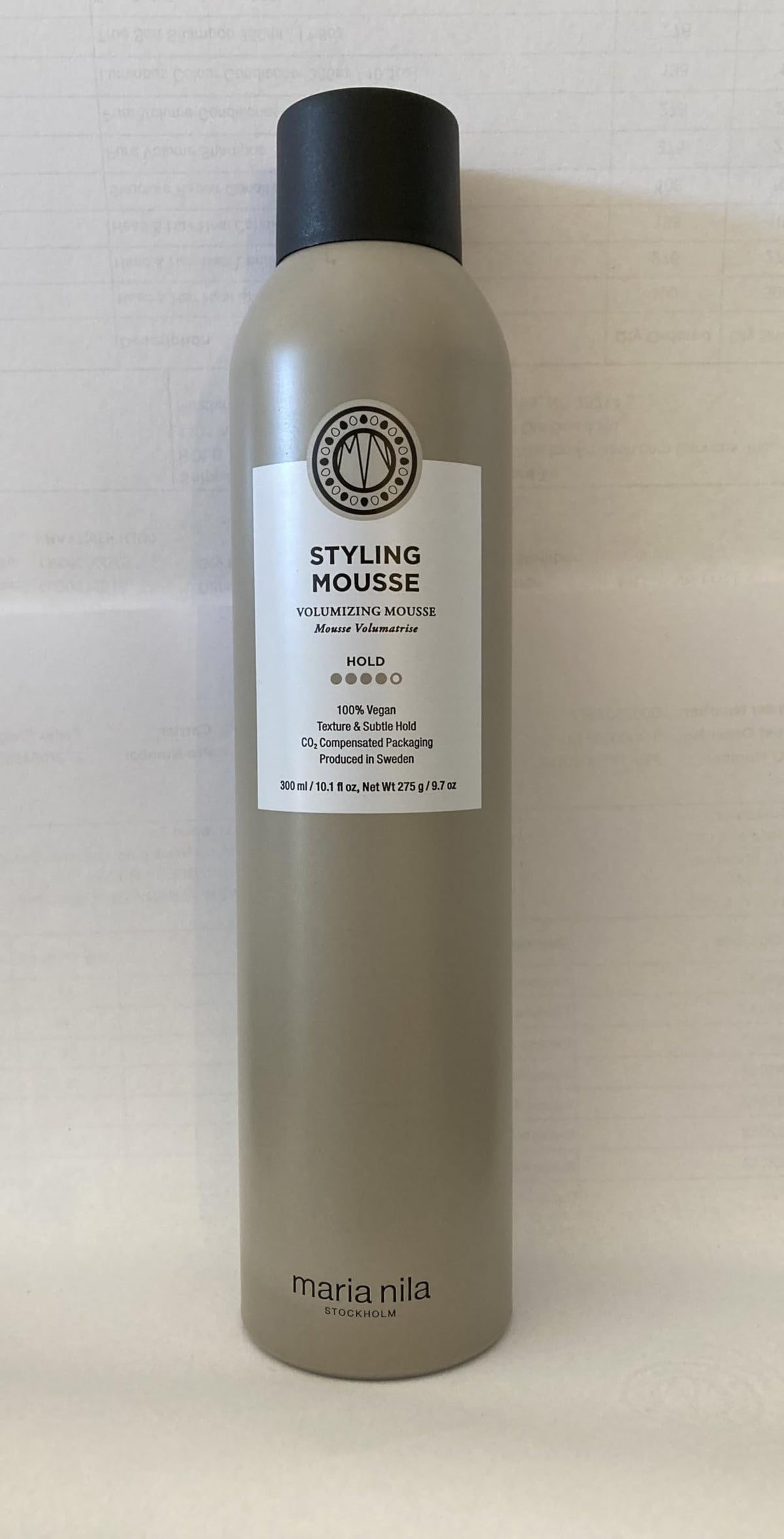 Maria Nila Styling Mousse pump close-up for easy, even application