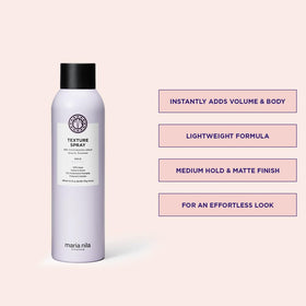 Maria Nila Texture Spray on hair with added volume and texture.