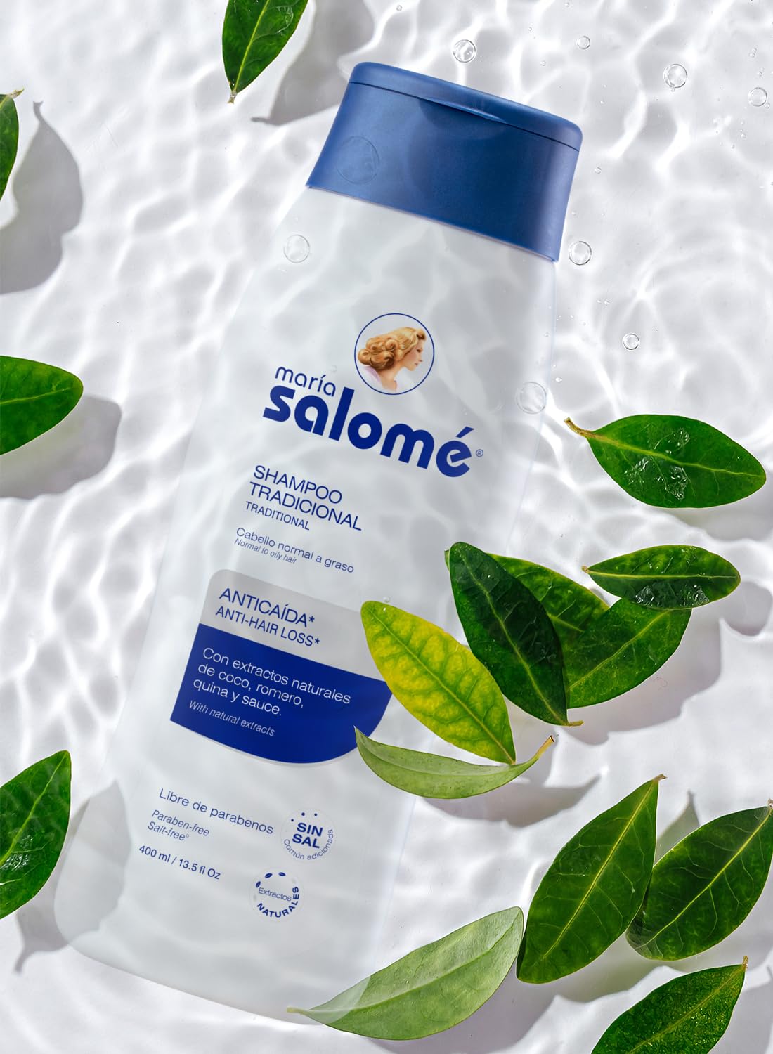 Maria Salomé label notes paraben-free, color-free, and DEA-free formula