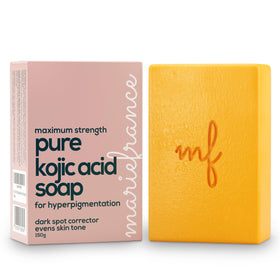 Marie France Pure Kojic Acid Soap Bar front view, showcasing fragrance-free packaging.
