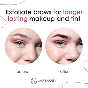 Marie-José & Co Brow Scrub Cream preps brows before henna or tint