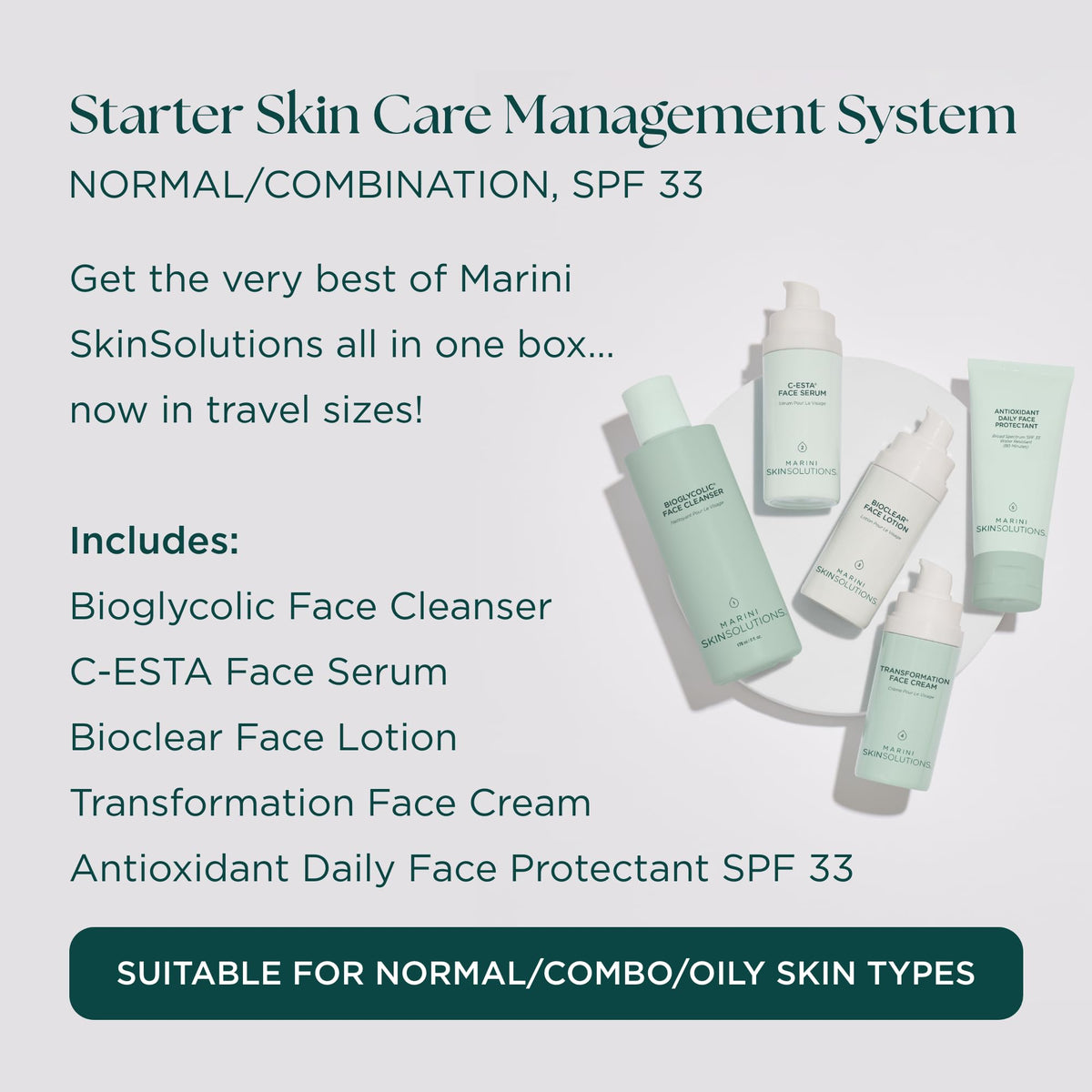 Marini SkinSolutions bioglycolic cleanser bottle close-up for a refreshing cleanse