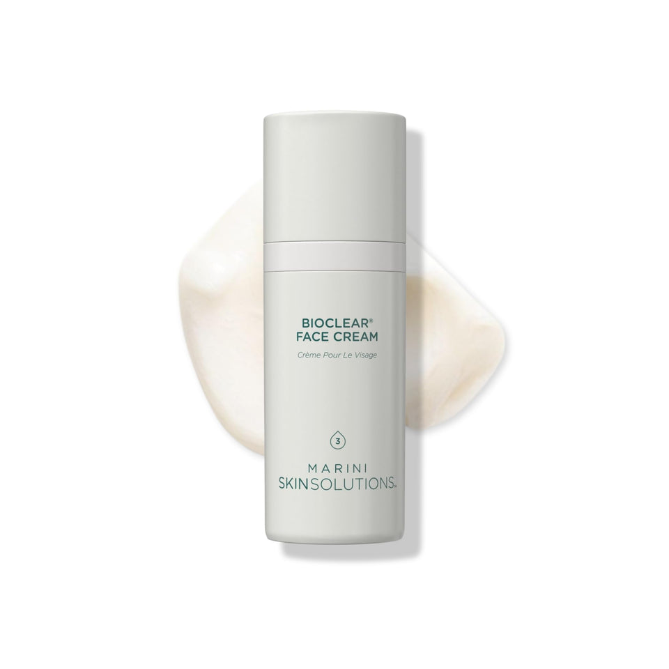 Marini SkinSolutions Bioclear Face Cream jar close-up highlighting creamy texture for smooth application