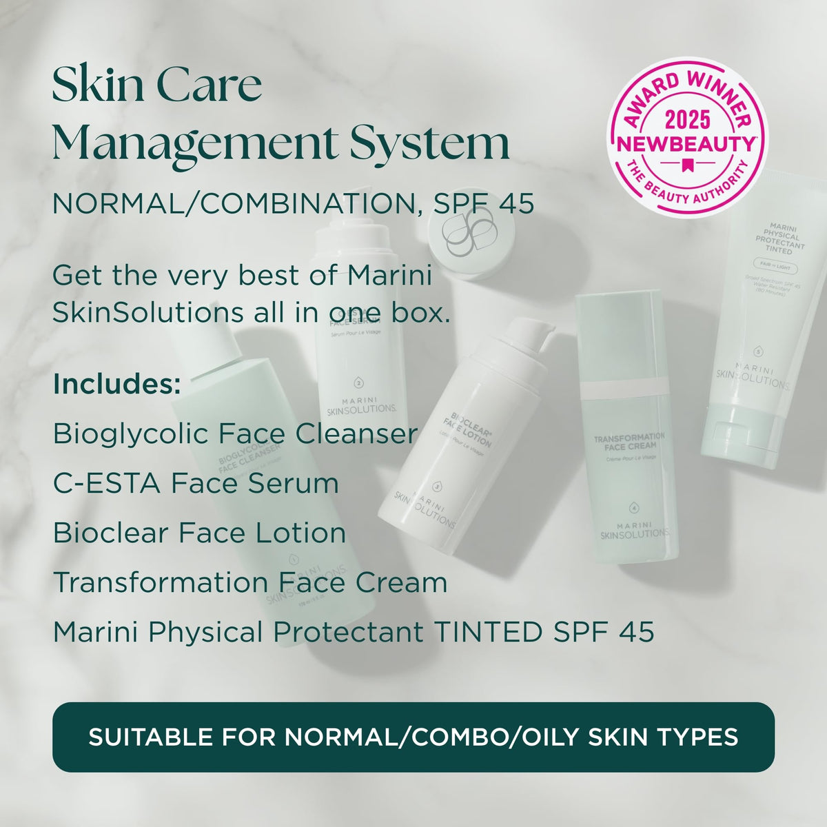 Marini SkinSolutions Bioglycolic Face Cleanser pump bottle for daily cleansing and glow