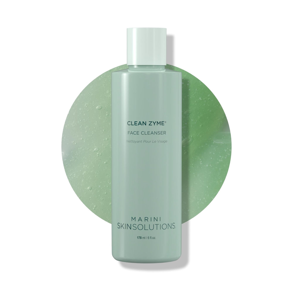 Marini SkinSolutions Clean Zyme bottle front, gentle exfoliation promise.