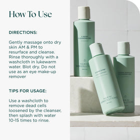 Marini SkinSolutions Clean Zyme washcloth removal demonstrates easy rinse and mild cleanse.
