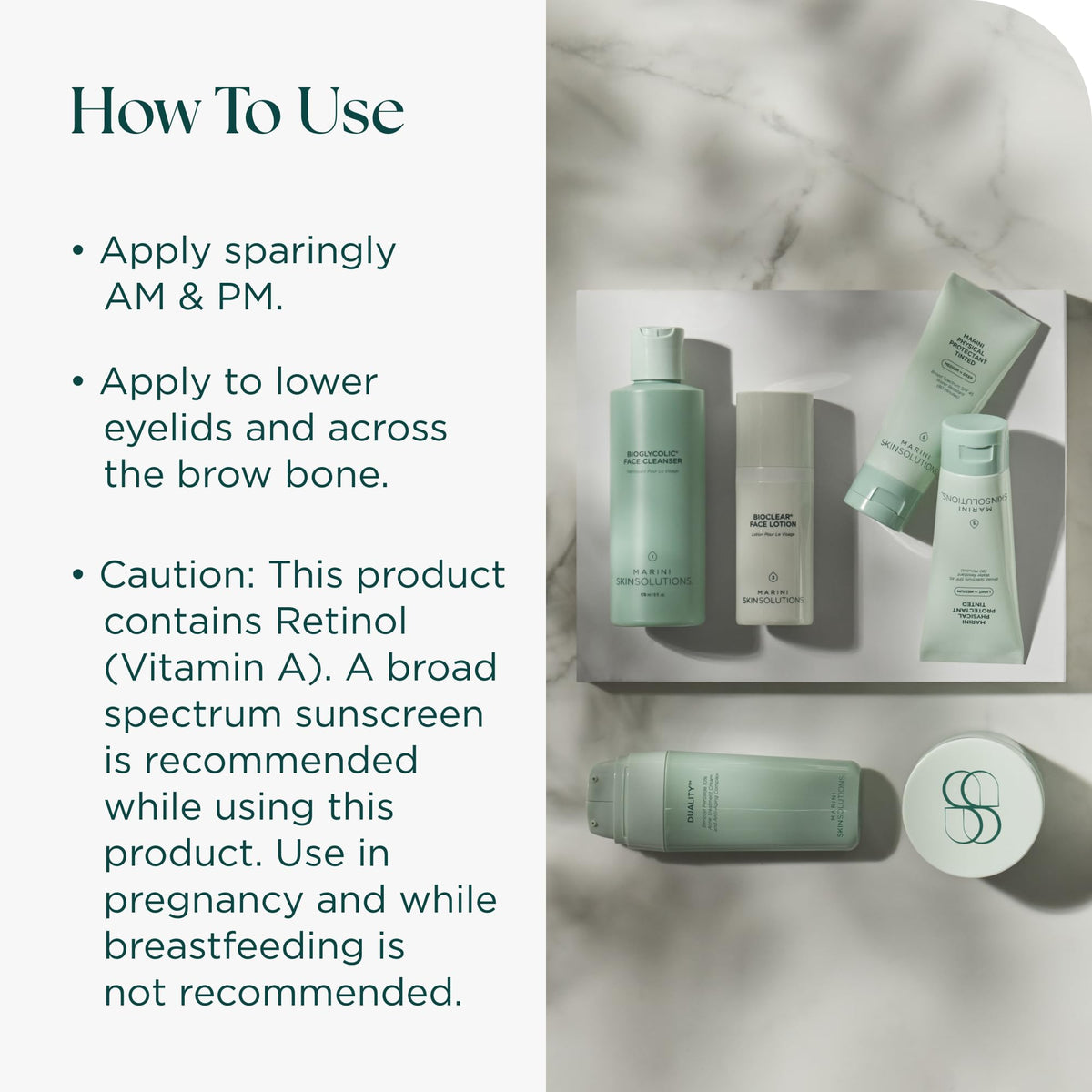 Marini SkinSolutions eye area close-up showing smoothing effect around the eyes