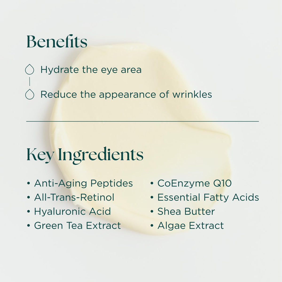 Marini SkinSolutions Age Intervention Eye Cream on counter with creamy texture for easy application